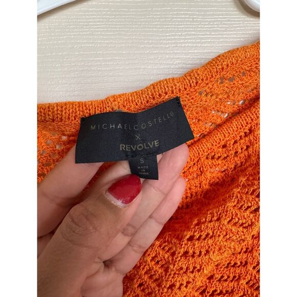 Michael Costello x REVOLVE Seana Asym Maxi Knit Dress Small beach boho orange w1 - Picture 3 of 5